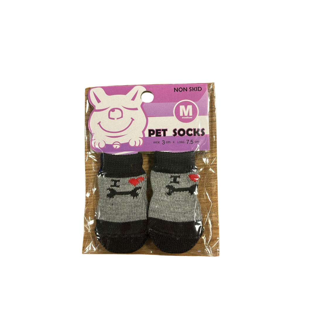 Meia Pet M - Preta Osso