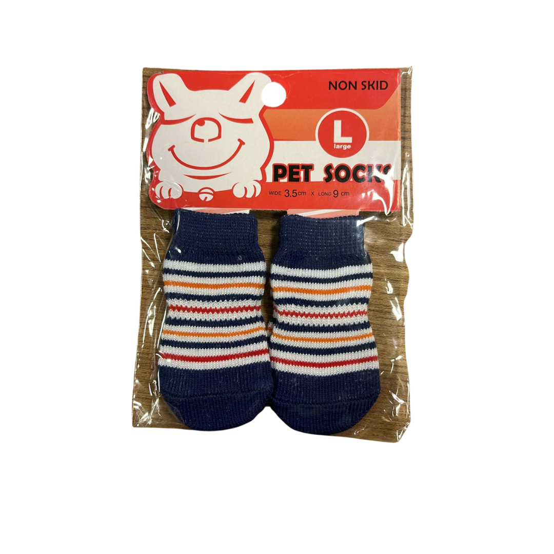 Meia Pet G - Azul Listrado