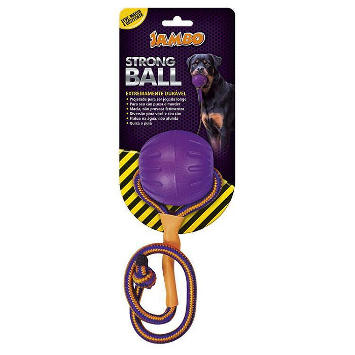 MORDEDOR BOLA COM CORDA STRONG BALL ROXA