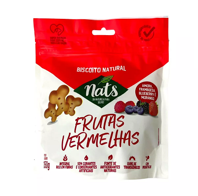 BISCOITO NATS FRUTAS VERMELHAS 150 GR