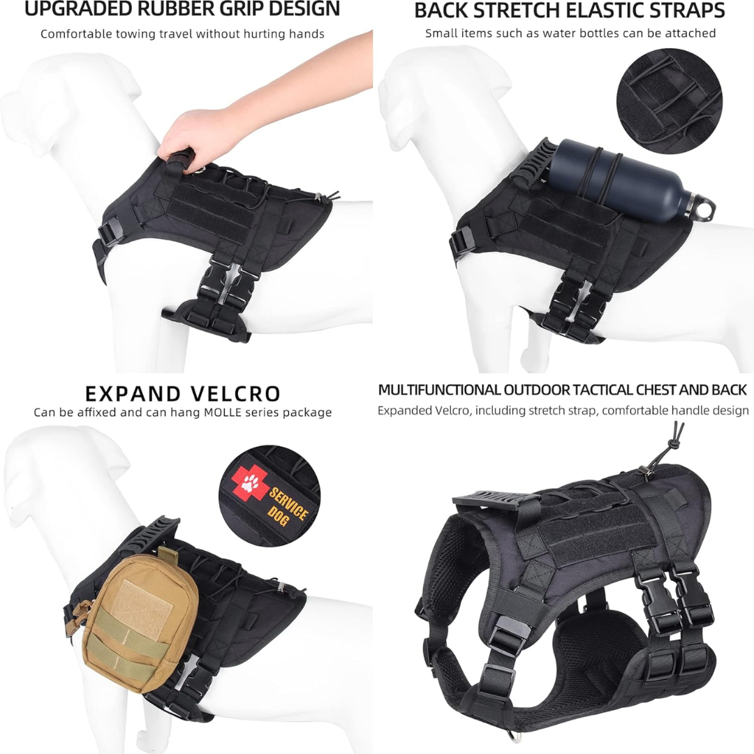 Peitoral Porte Grande Preto + Guia e Bolsa