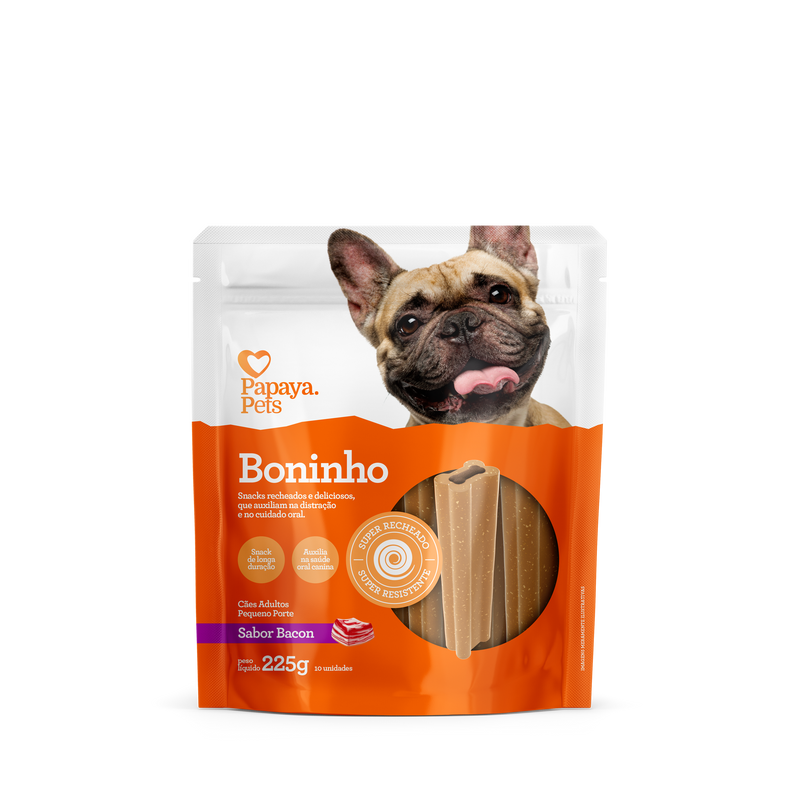 BONINHO RCS PEQ - PAPAYA PETS - BACON - 225G - 10U