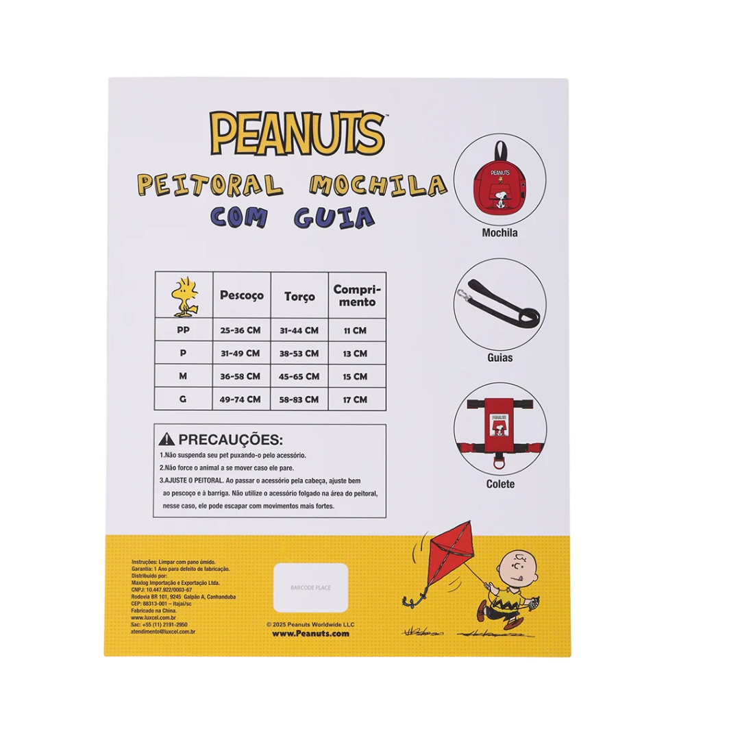 Peitoral com Mochila Snoopy