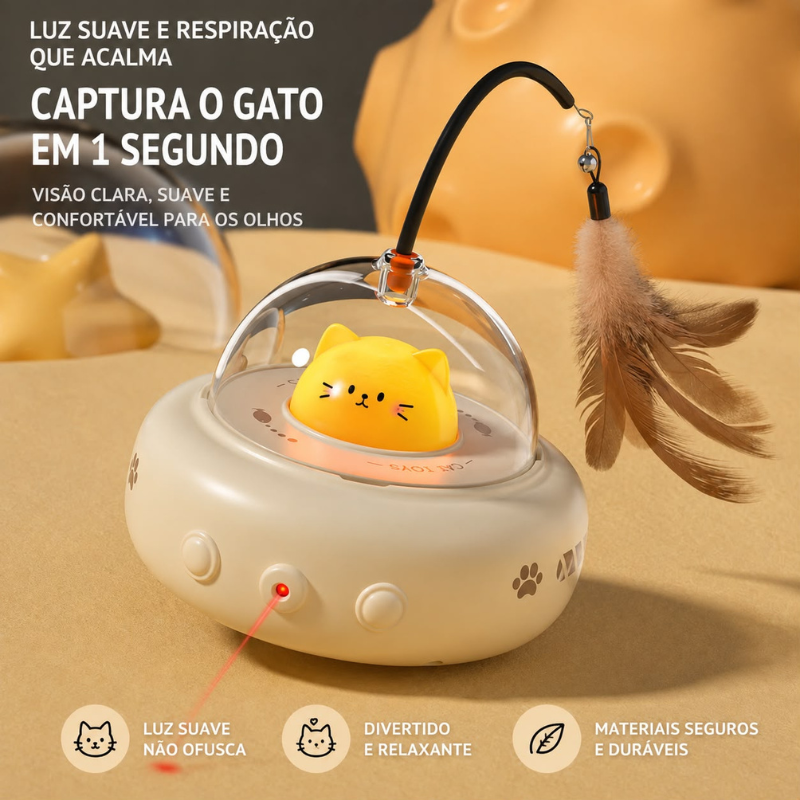 Disco Voador com Laser Para Gatos