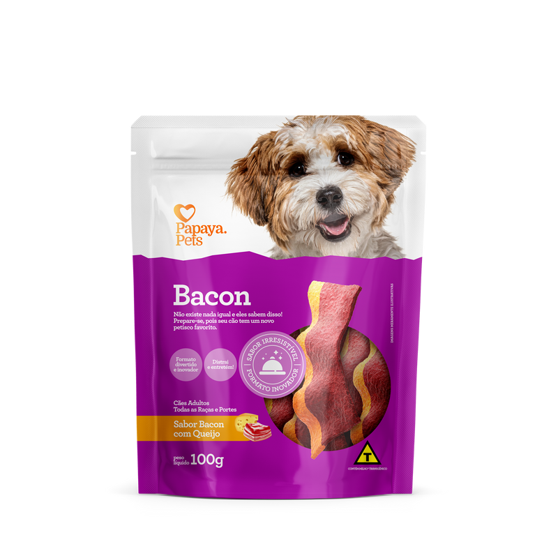 BACON - PAPAYA PETS - BACON COM QUEIJO - 100G