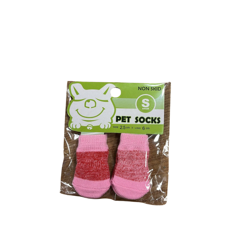 Meia Pet P - Rosa com Vermelho