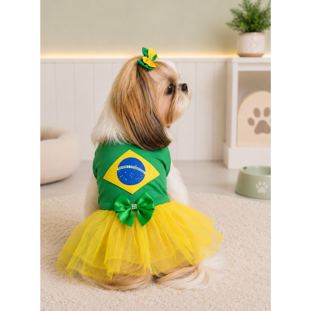 Vestido Brasil Copa Laço